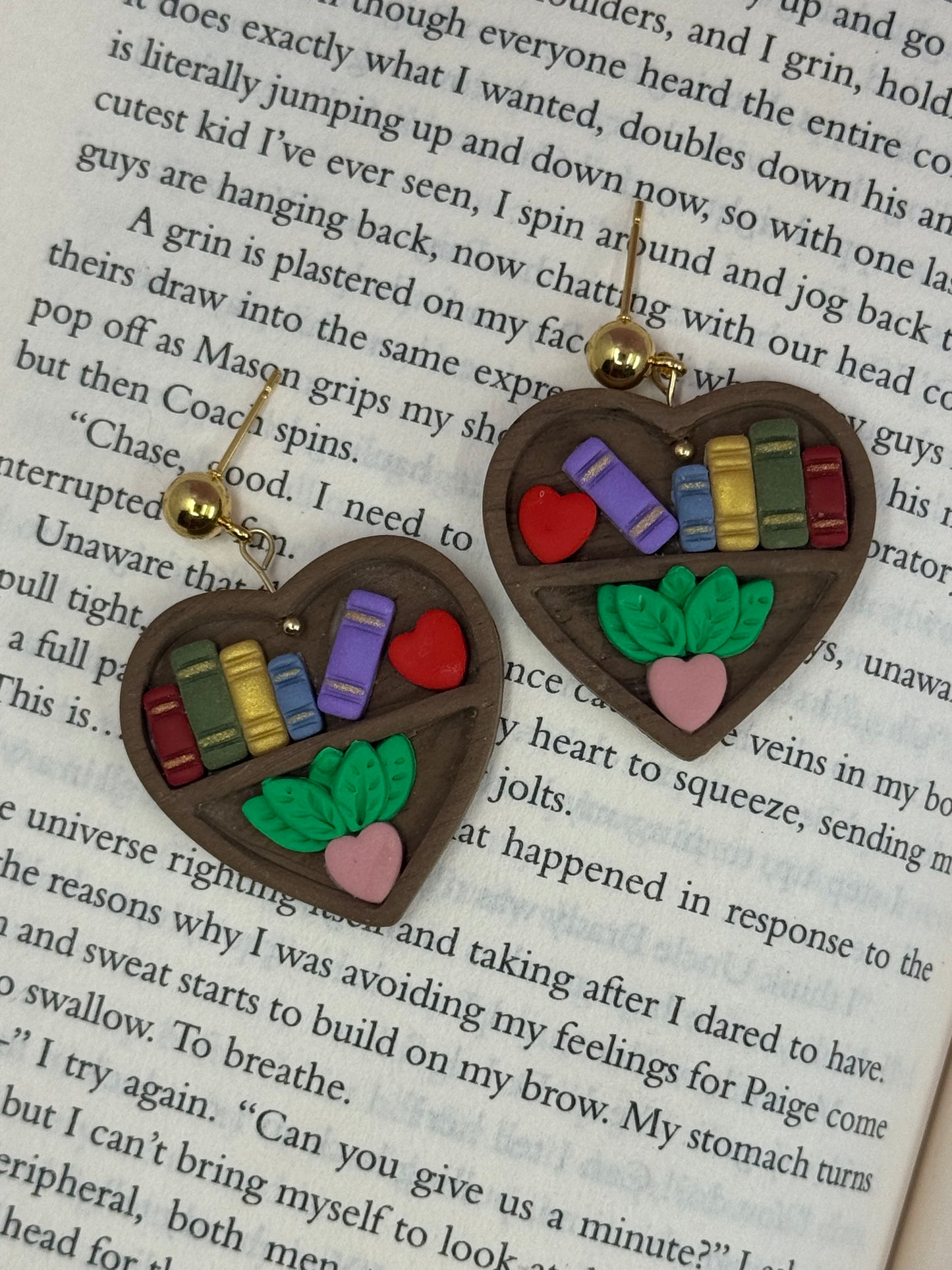 Heart Shaped Bookcase Earrings