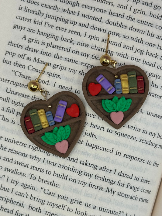 Heart Shaped Bookcase Earrings